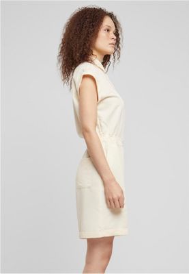 Short sleeve jumpsuit with shirt collar