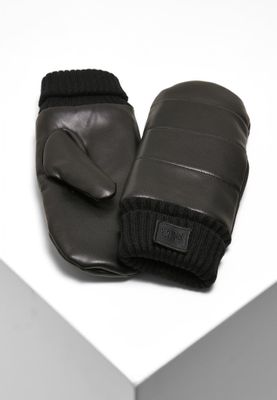 Puffer Imitation Leather Gloves