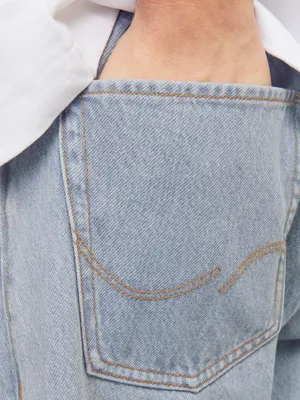 Ljusblå baggy fit jeans med twillväv-struktur - ALEX