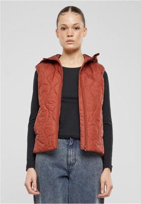 Women's lightweight quilted vest with hood
