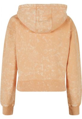 Ladies Short Oversized Towel Washed Zip Hoody