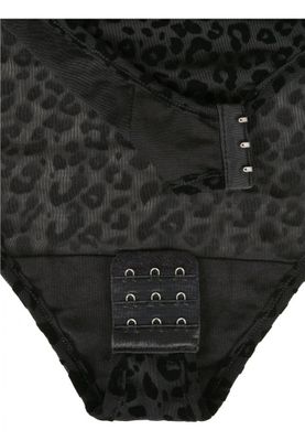 Body in leopard patterned lace