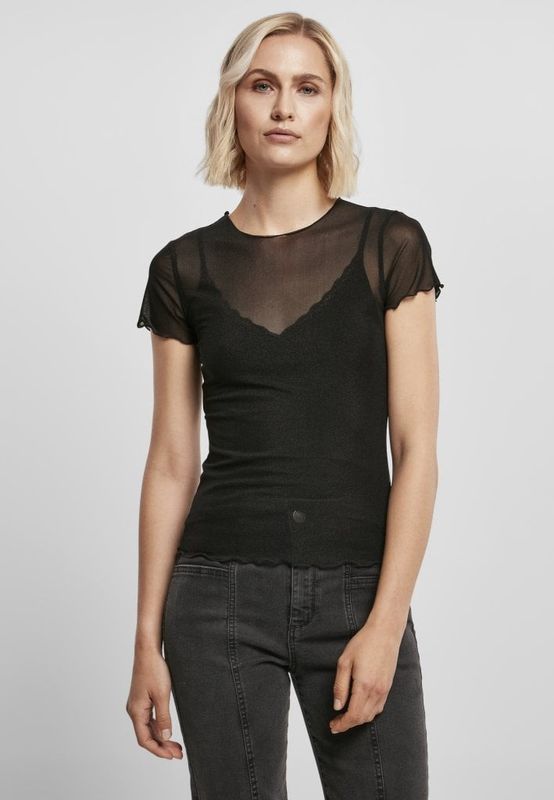 Kortærmet mesh top