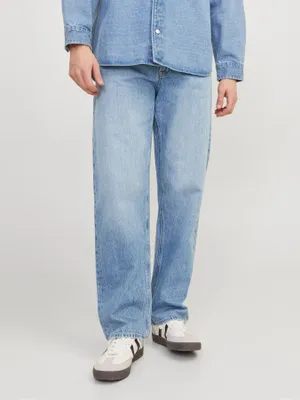 Ljusblå jeans loose fit herr - EDDIE