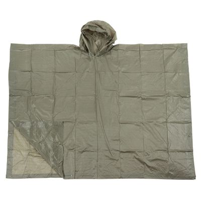 Olivgrön regnponcho i vinyl