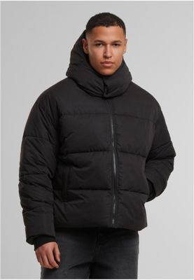 Puffer Jacket With Flap Hood Jacka för herr regular – svart