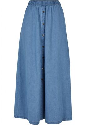 Long thin denim skirt