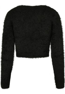 Ladies Cropped Feather Sweater
