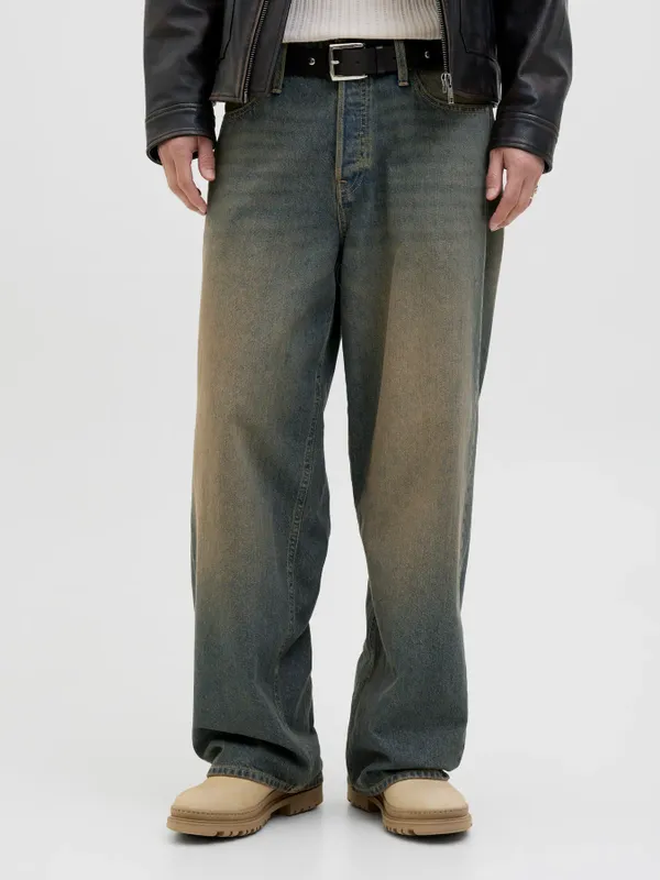 Wide Fit Original Jeans Herr – DAVE Blå Denim med Hög Midja