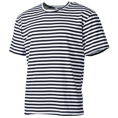 Vit og blårandig t-shirt herr