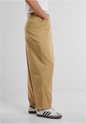 Tapered Twill Baggy Pants för män av bomullsblandning