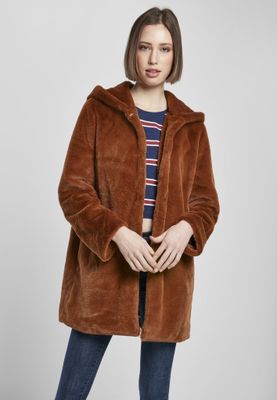 Fluffy teddy coat with hood