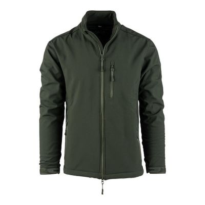 Green softshell jacket for men