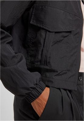 Kvinnors Kort Crinkle Nylon Jacka