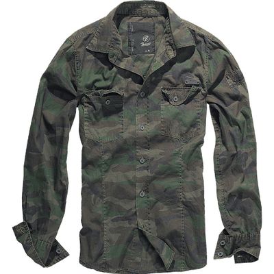 Slimfit camoskjorte