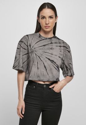 Kort t-shirt oversize og batikmønster