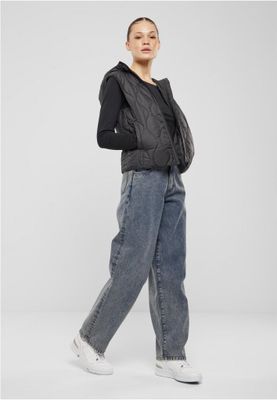 Women's lightweight quilted vest with hood