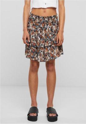 Mini skirt in 2 layers with floral print