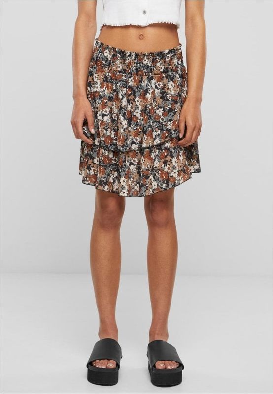 Mini skirt in 2 layers with floral print