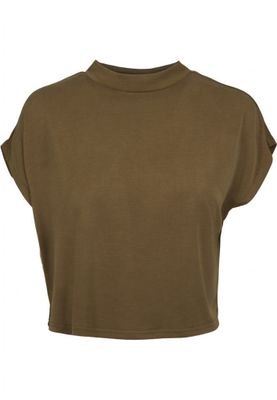 Short t-shirt with high neck ladies