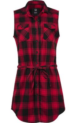 Sleeveless shirt dress flannel - ladies