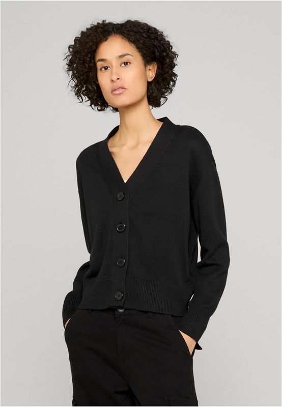 Kofta för dam med knappar framtill regular – svart