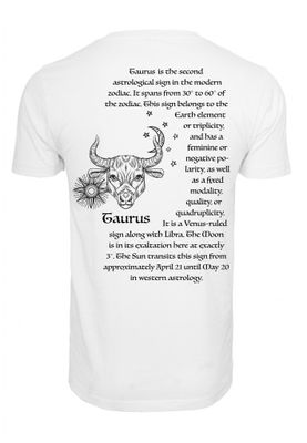 Vit t-shirt med stjärntecknet Oxen