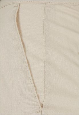 Mixed linen trousers with high waist for women