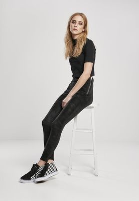 Women's trousers in washed faux clothing