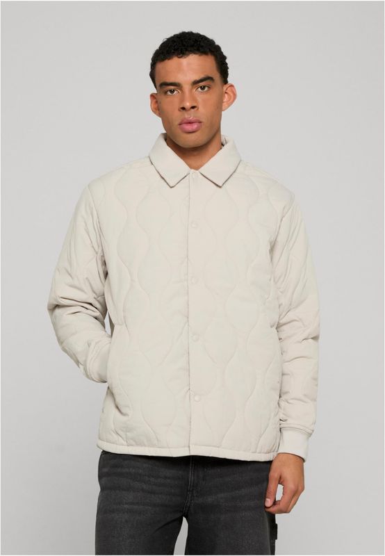 Kvadratiskt mönster Quilted Overshirt Jacka för herr – molnfärg