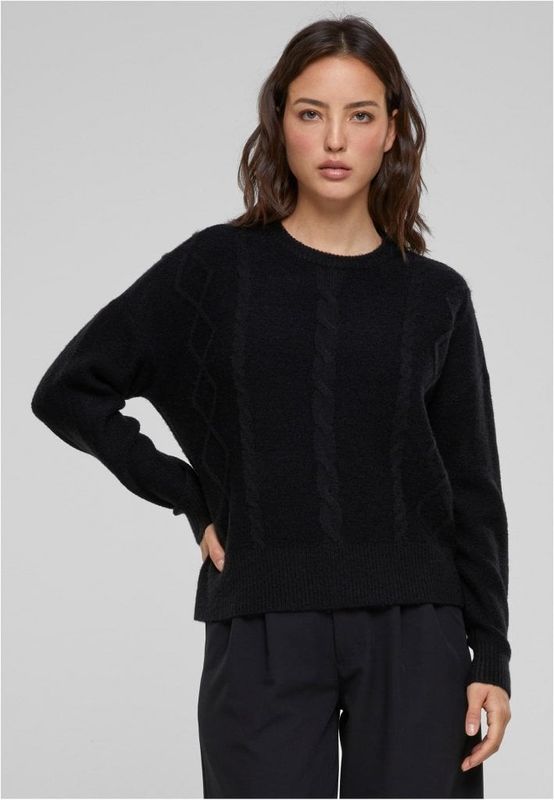 Kabel strikket sweatshirt dame