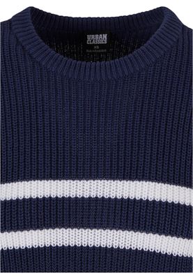 Tröja för dam med vita ränder oversize– navy/white