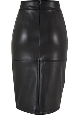 Women's synthetic leather pencil skirt