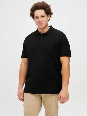 Svart plus size pikétröja herr – Jack & Jones