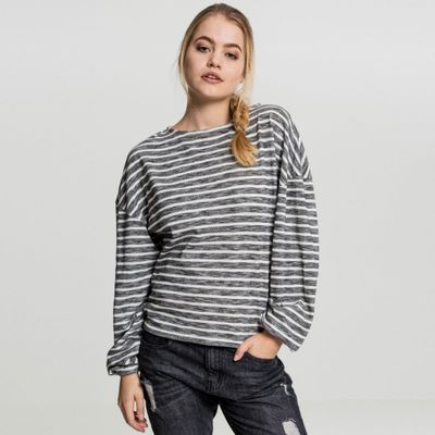 Ladies oversize stripe pullover