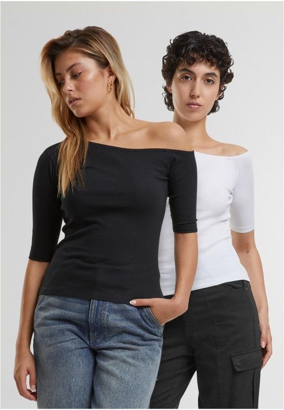 Ladies Organic Asymmetric Rib Tee 2-Pack