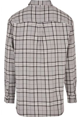 Long Oversized Grey Check Shirt