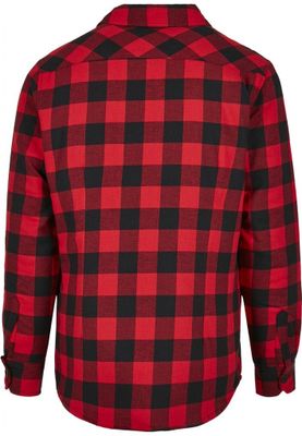 Red checkered padded men's shirt