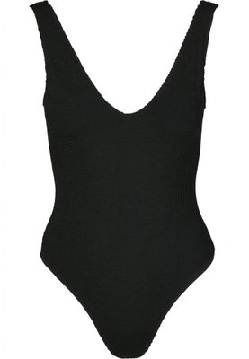 Creased swimsuit with high legs