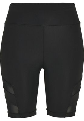 Sort cykelbukse med blondestriber dame