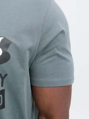 Blå T-shirt med logotryck herr plus size – Jack & Jones