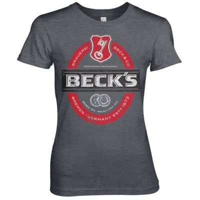 Beck's Beer Washed Label Logo Pige T-shirt