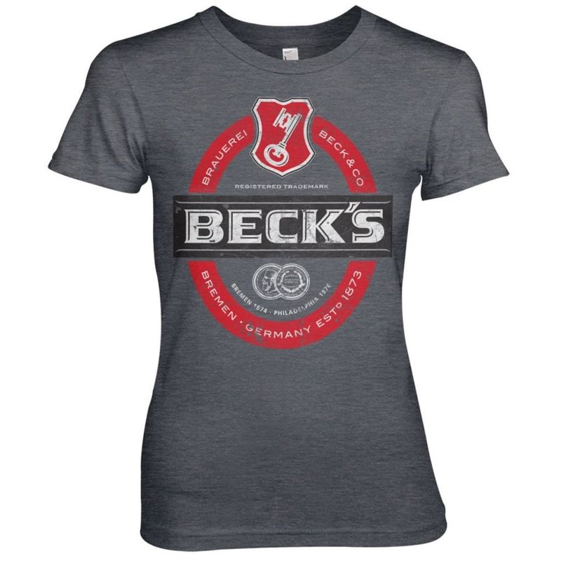 Beck's Beer Washed Label Logo Girly T-shirt