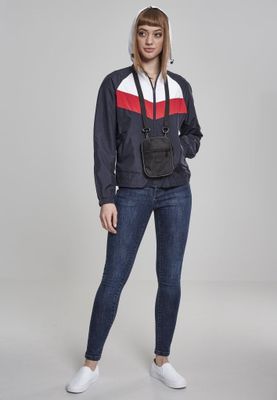 Three-color windbreaker with hood lady