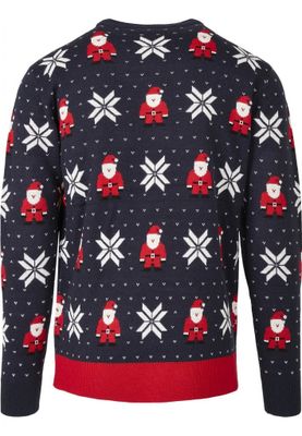 Blue fine knitted Christmas sweater men