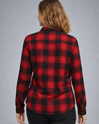 Checkered flannel shirt lady