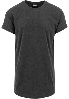 Long Shaped Turnup Tee Charcoal