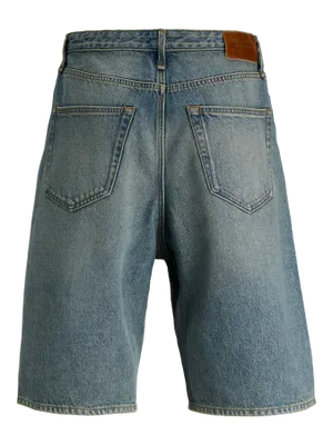 Blå denimshorts herr - sliten outdoor look