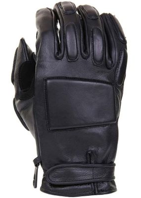 Police gloves black leather