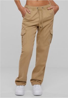 Ladies High Waist Twill Cargo Pants